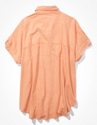 AE Oversized Button-Up Beach Shirt