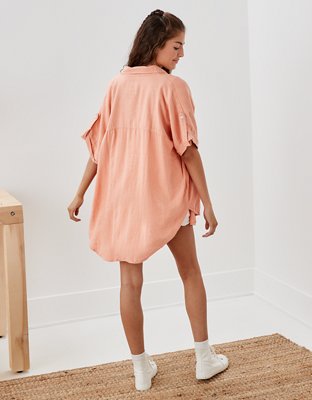 AE Oversized Button-Up Beach Shirt