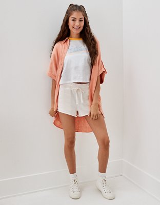 AE Oversized Button-Up Beach Shirt