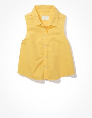 AE Oversized Sleeveless Button-Up Shirt