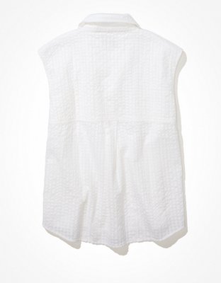 AE Oversized Sleeveless Button-Up Shirt