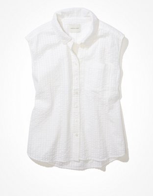 AE Oversized Sleeveless Button-Up Shirt