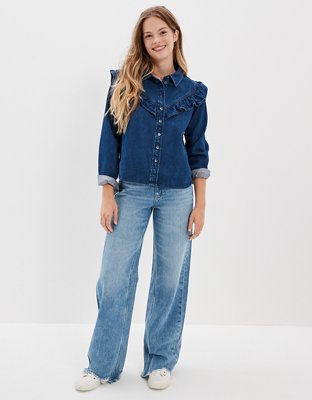 AE Oversized Denim Western Shirt