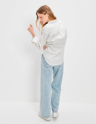 AE Oversized Oxford Button-Up Shirt