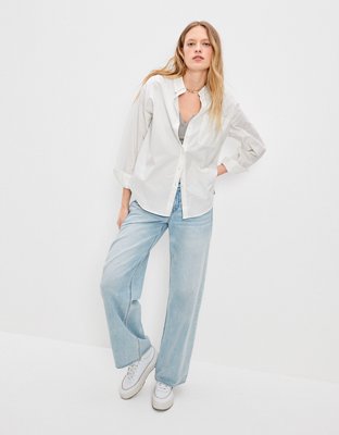 AE Oversized Oxford Button-Up Shirt
