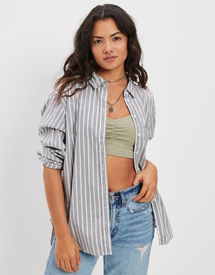 AE Oversized Oxford Button-Up Shirt