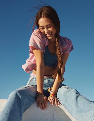 AE Camisa estilo Resort Cortada y Bordada