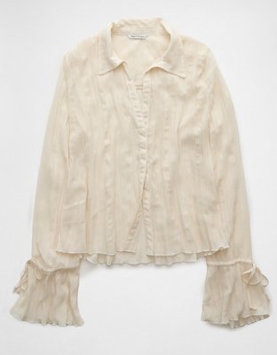 AE Mesh Ruffled Shirt