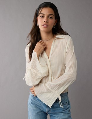 AE Mesh Ruffled Shirt