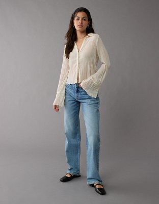 AE Mesh Ruffled Shirt