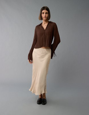 Женские рубашки American Eagle AE Mesh Ruffled Shirt — фото 4