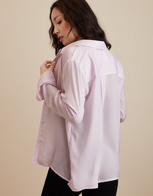 AE Satin Button-Up Shirt