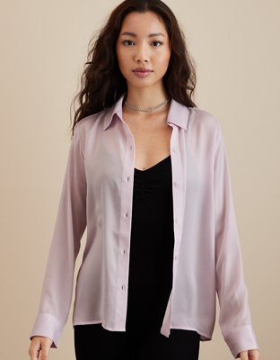 Satin Classic Button-Down Shirt