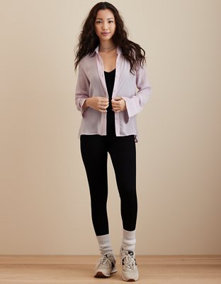 AE Satin Button-Up Shirt