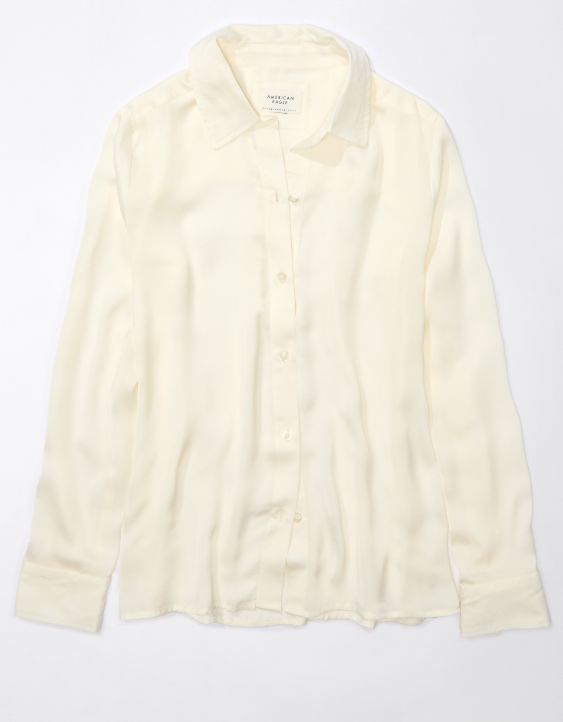 AE Satin Button-Up Shirt
