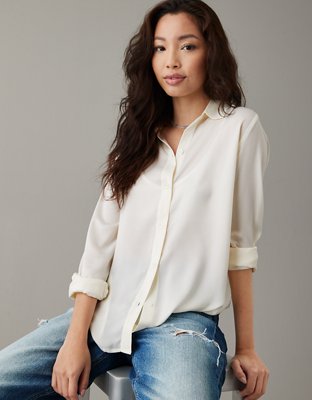 Satin Classic Button-Down Shirt