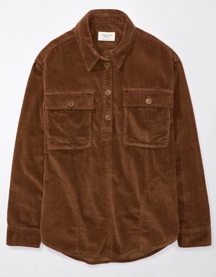 Женские рубашки American Eagle AE Oversized Corduroy Shirt — фото 2