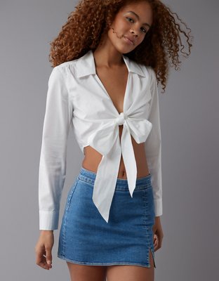 In-Vested Denim Criss Cross Vest White Blouse Combo – ChicCityVintage