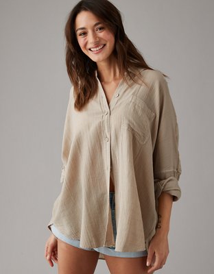 Blusas camisas y camisas con botones para mujer American Eagle