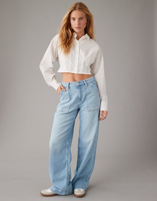 AE Cropped Corset Button-Up Shirt