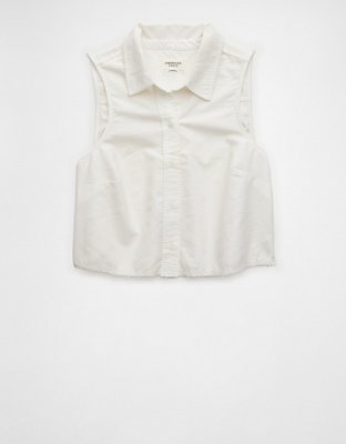 AE Collared Button-Up Tank Top