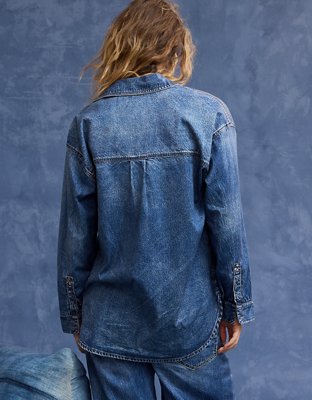 AE x Aerie DBL Take Denim Button-Up Shirt