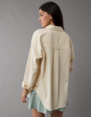 Женские рубашки American Eagle AE Oversized Denim Shirt — фото 6