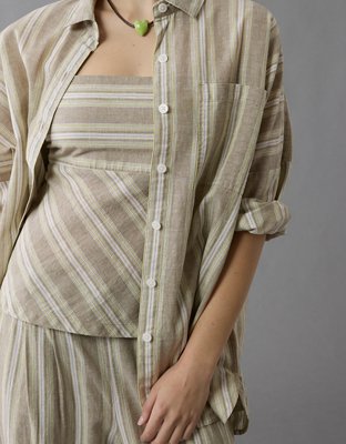 AE Go Big Oversized Striped Shirt