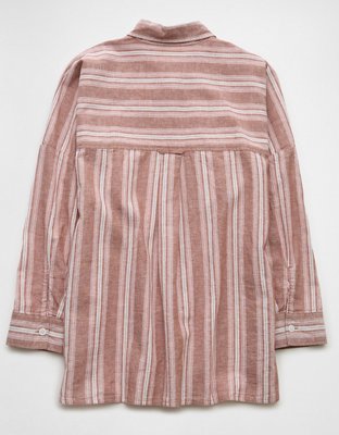 AE Go Big Oversized Striped Shirt