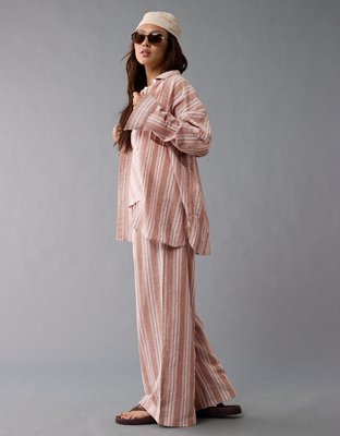 AE Go Big Oversized Striped Shirt