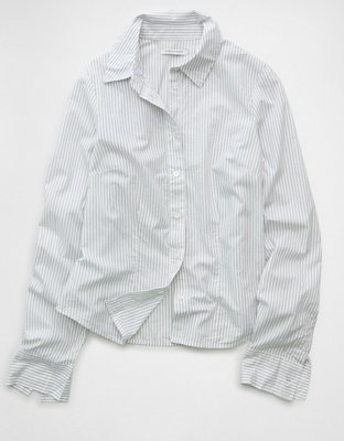 AE Fitted Poplin Button-Up Shirt