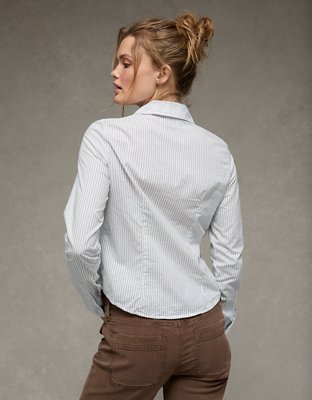 AE Fitted Poplin Button-Up Shirt