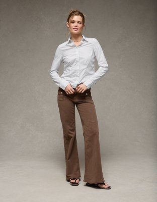 brown fitted dress shirt Brown Fitted Shirt Dress – KRENARERUGOVA