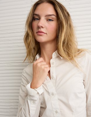 AE Fitted Poplin Button-Up Shirt