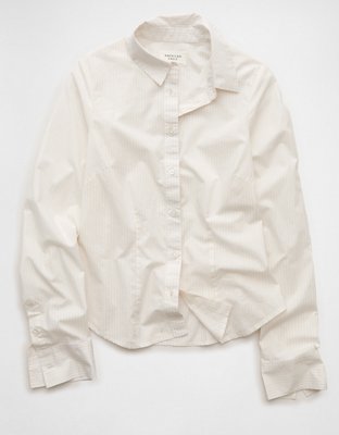 AE Fitted Poplin Button-Up Shirt