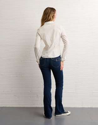 AE Fitted Poplin Button-Up Shirt