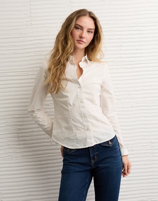 AE Fitted Poplin Button-Up Shirt