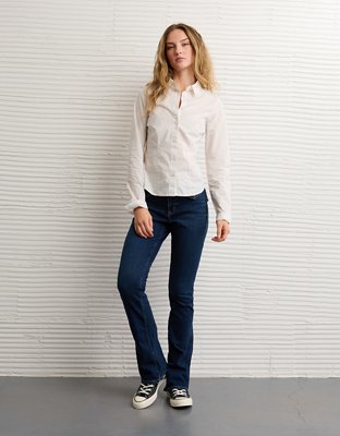 AE Fitted Poplin Button-Up Shirt