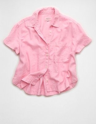 AE Cropped Button-Up Shirt