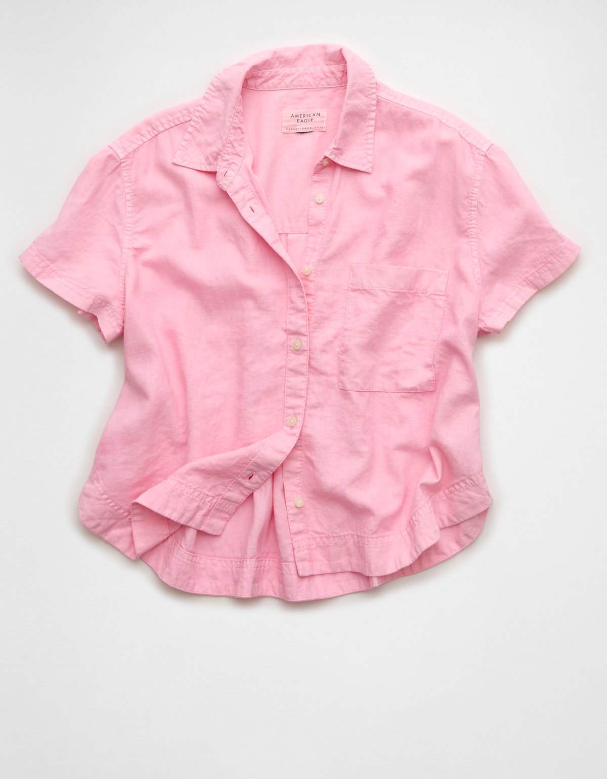 AE Cropped Button-Up Shirt - image 3