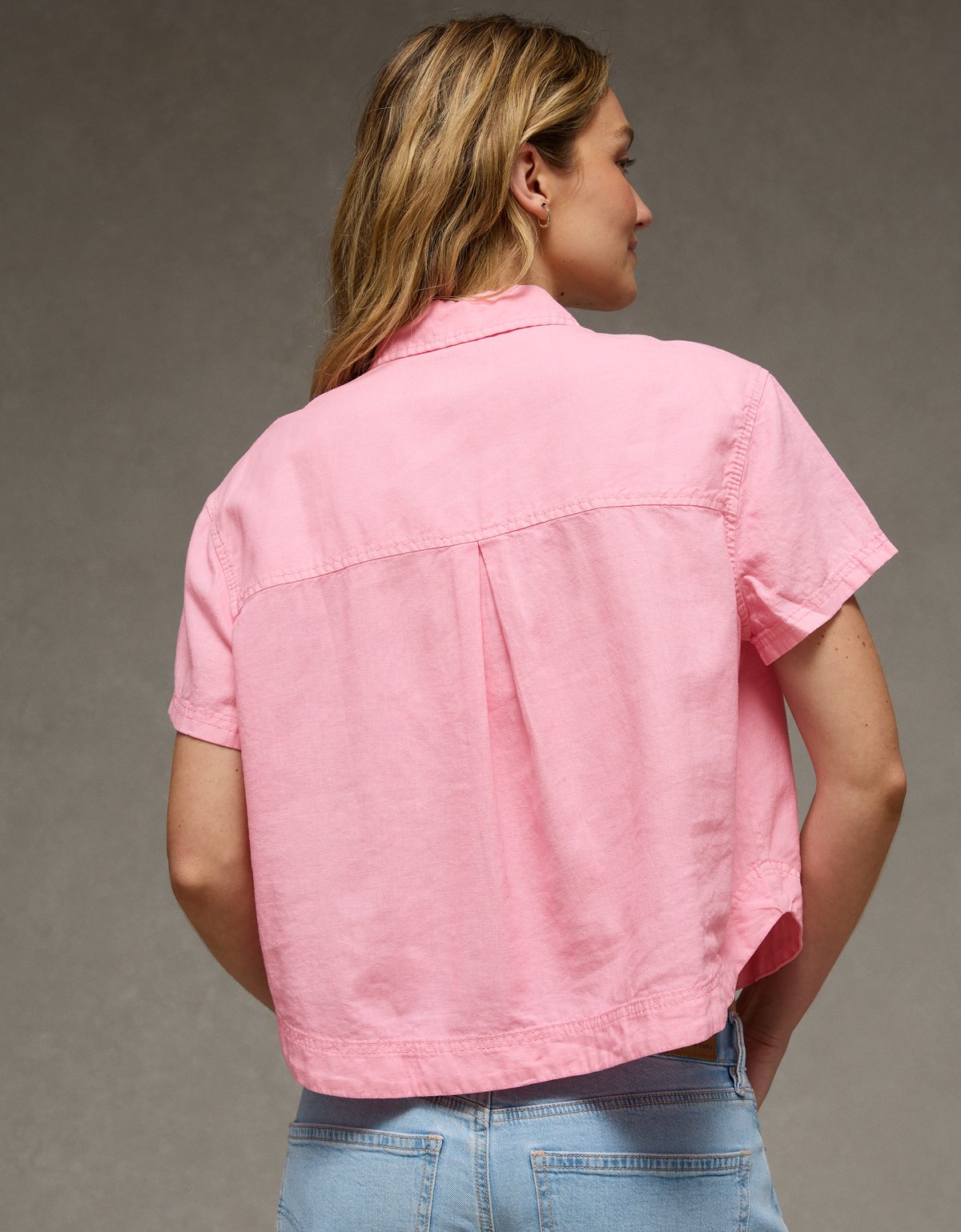 AE Cropped Button-Up Shirt - image 2