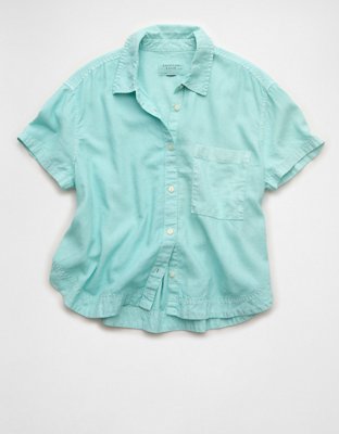 AE Cropped Button-Up Shirt