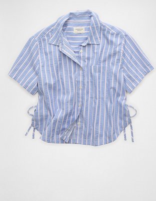 AE Short-Sleeve Side-Tie Button-Up Shirt from American Eagle - $49.95