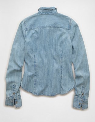 AE Fitted Denim Button-Up Shirt