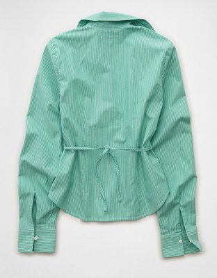 AE Fitted Wide-Cuff Button-Up Shirt