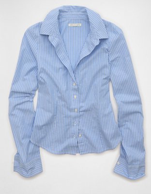 AE Fitted Wide-Cuff Button-Up Shirt