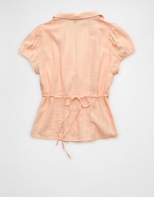 AE Fitted Button-Up Blouse