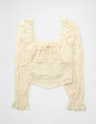 Domelipa x AE Top sin Mangas Estilo Corsé con Encaje