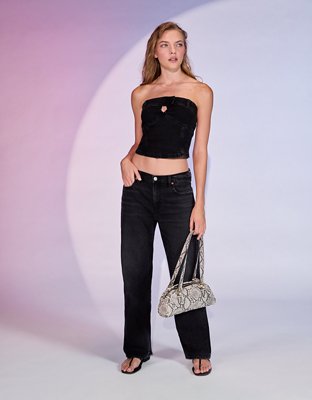 Domelipa x AE Denim Cropped Tube Top