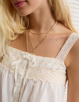 AE x Stagecoach Eyelet Tie-Front Tank Top